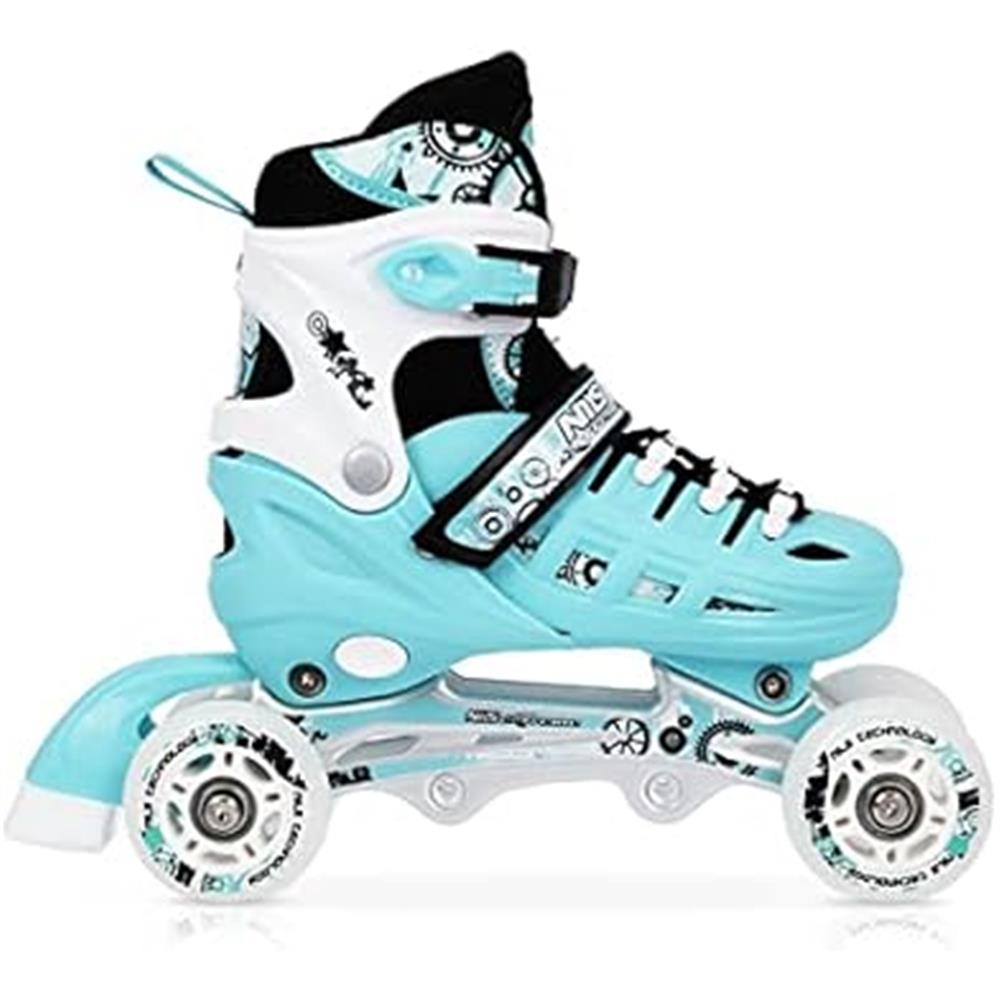NILS EXTREME NH10905 4in1 Inliner Schlittschuhe Rollschuhe Gr. 35-38, Minzgrün, verstellbar