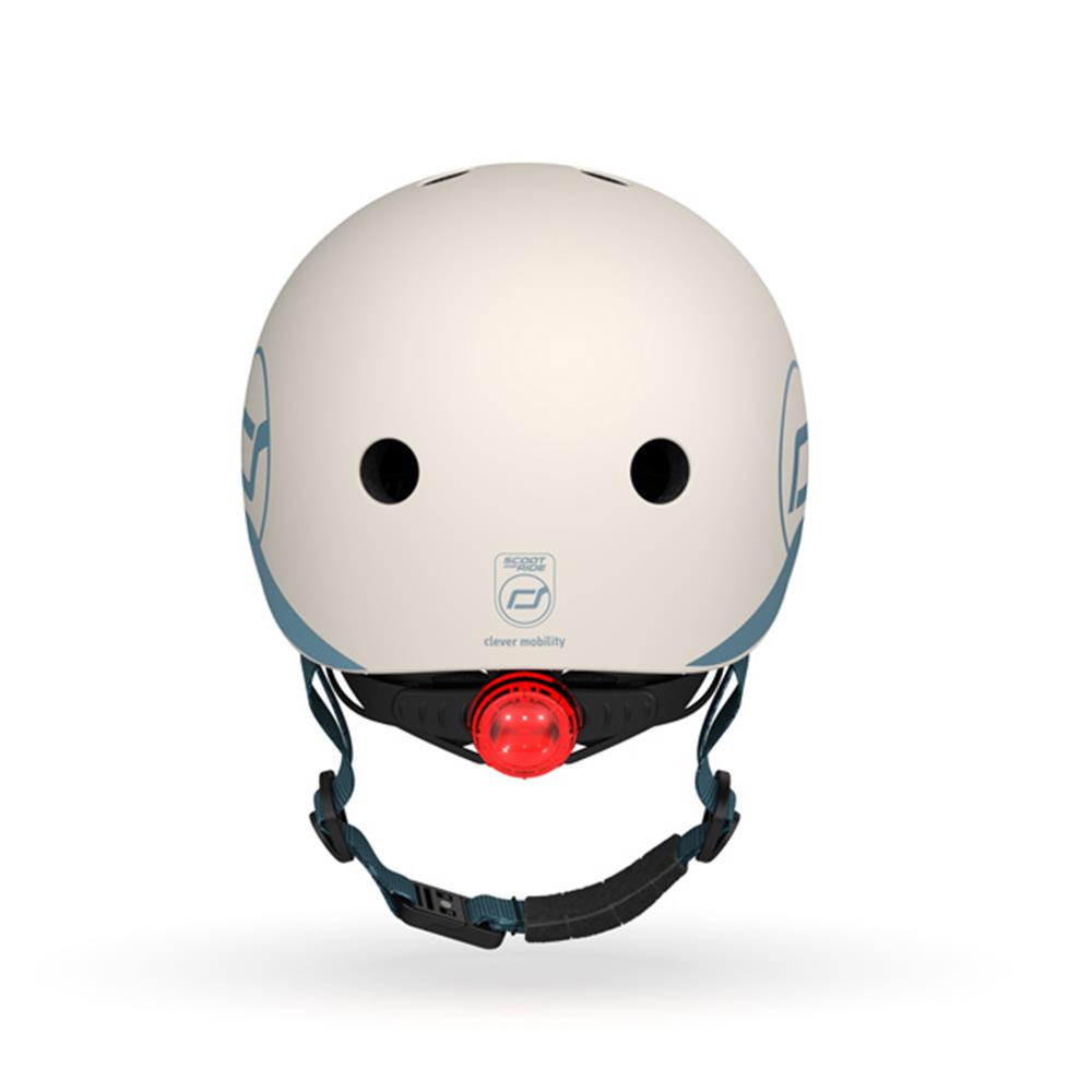 Scoot & Ride Kinderhelm Größe XXS-S (45-51 cm) ash - Schutzhelm mit LED-Licht