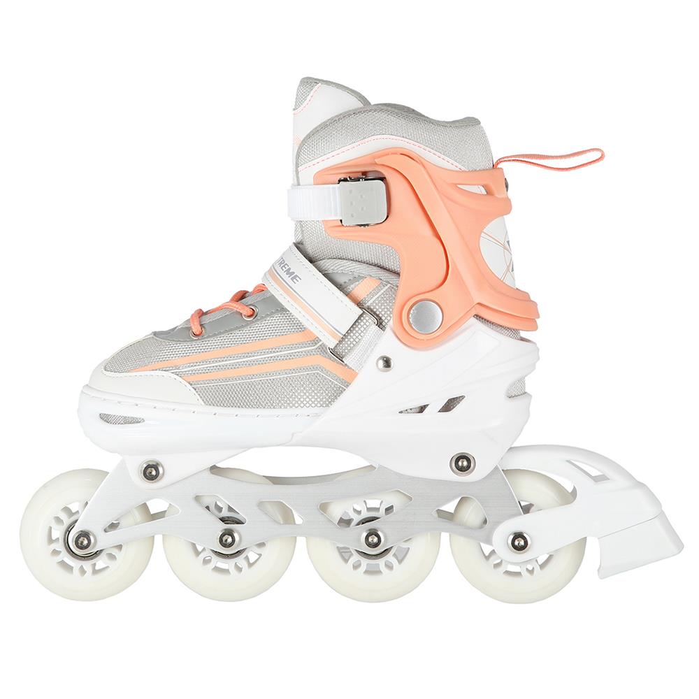 NILS EXTREME NH18190 2in1 Inliner Schlittschuhe Kinder Gr. 29-33, Weiß-Rosa, verstellbar