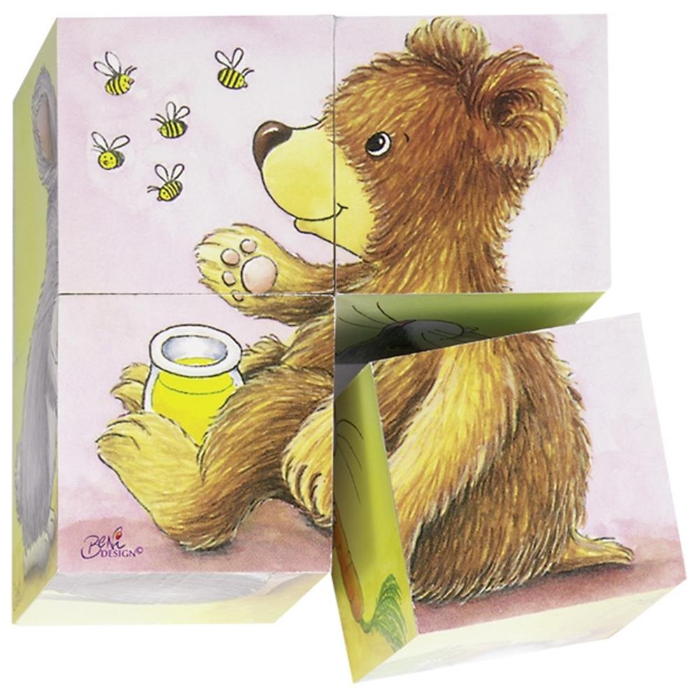 goki Würfelpuzzle Tierkinder