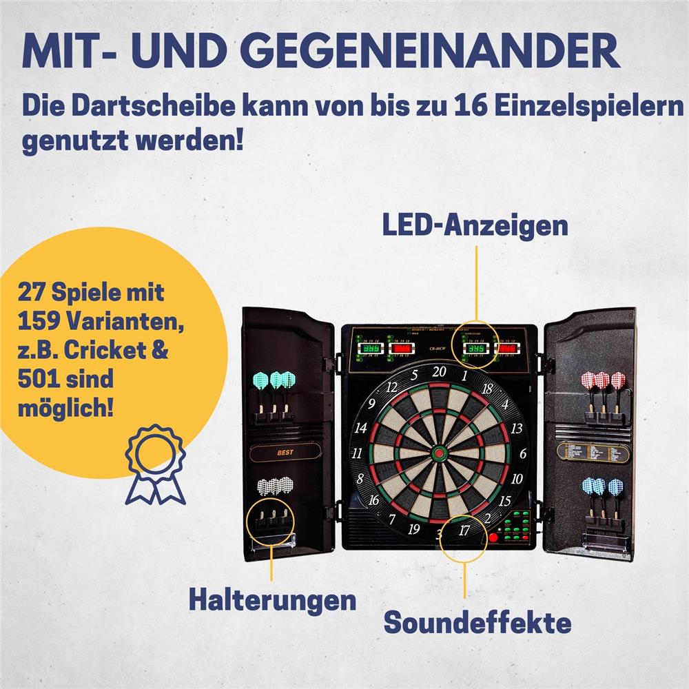 Best Sporting Elektronische Dartscheibe Oxford Evolution mit Kabinett