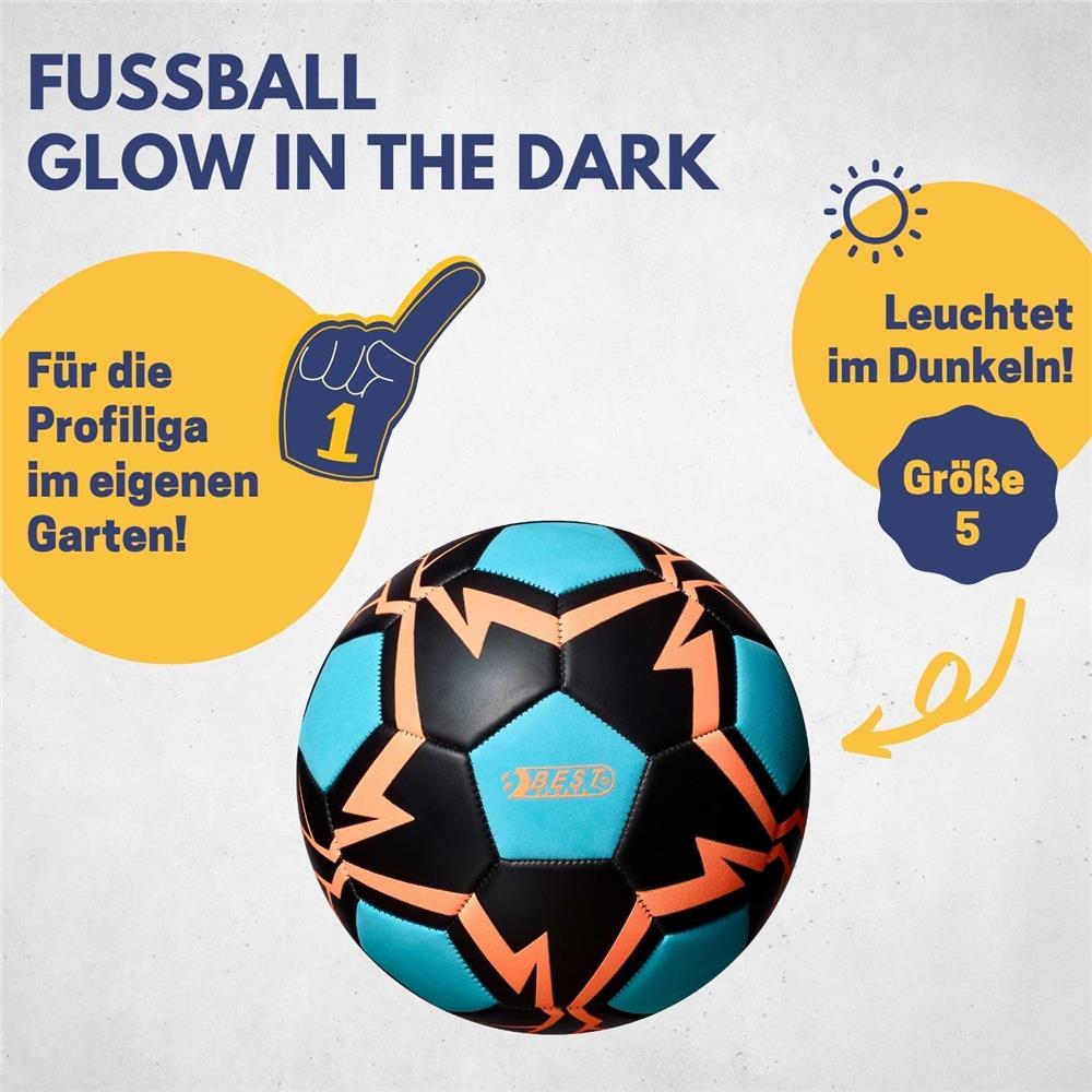 Best Sporting Glow in the Dark Fußball Gr.5 blau/orange Leuchtball