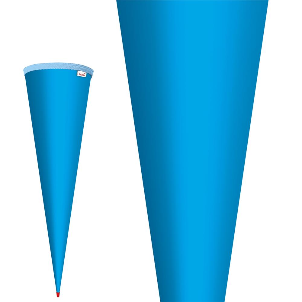 Roth Schultüte-Rohling/Basteltüte, pazifikblau, 70cm, rund, Rot(h)-Spitze, ohne Verschluss