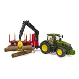 Bruder 03154 - John Deere 7R 350 mit Rückeanhänger und 4 Baumstämmen
