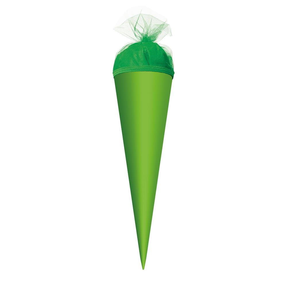 Roth Schultüte-Rohling/Basteltüte, grün, 50cm, rund, Tüllverschluss