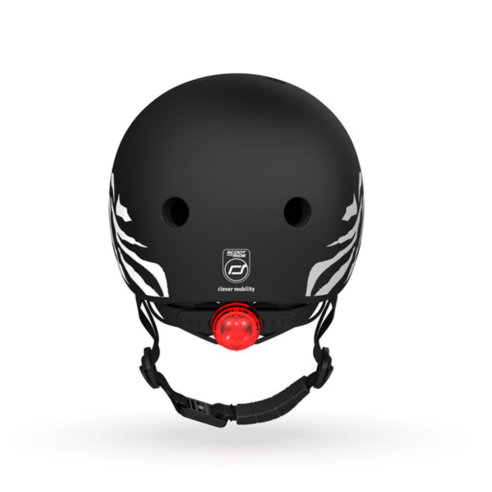 Scoot & Ride Kinderhelm Größe XXS-S (45-51 cm) zebra - Schutzhelm mit LED-Licht