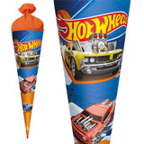 Roth Schultüte Hot Wheels, 70cm, rund, Rot(h)-Spitze, Filzverschluss