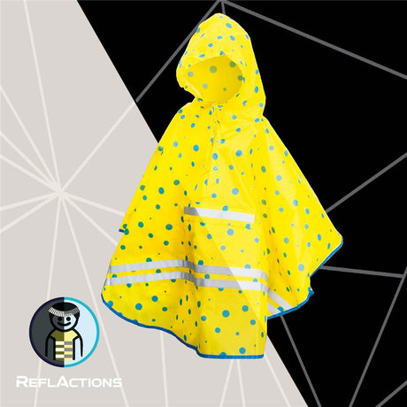 Roth ReflActions Regen-Poncho Roar, Gelb, 5-10 Jahre, mit reflektierenden Elementen