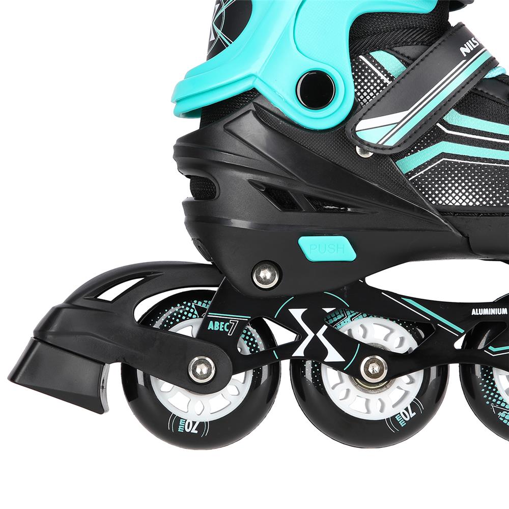 NILS EXTREME NH18190 2in1 Inliner Schlittschuhe Kinder Gr. 29-33, Schwarz-Blau, verstellbar