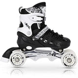 NILS EXTREME NH10905 4in1 Inliner Schlittschuhe Rollschuhe Gr. 39-42, Schwarz, verstellbar