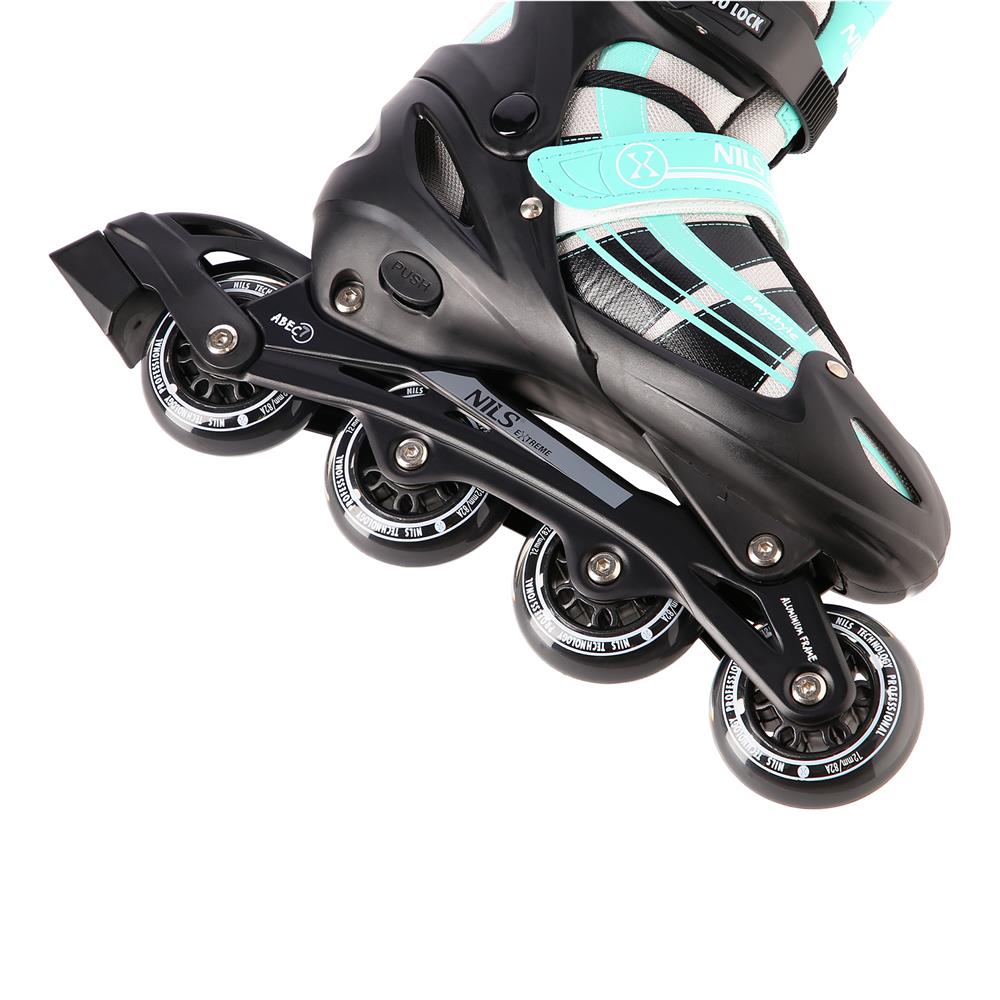 NILS EXTREME NH18366A 2in1 Inliner Schlittschuhe Gr. 39-42, Blau-Grün, verstellbar