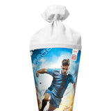 Roth Schultüte Fußballer/Soccer, 70cm, rund, Rot(h)-Spitze, Filzverschluss