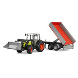 Bruder 02112 - Claas Nectis 267 F mit Frontlader und Bordwandanhänger