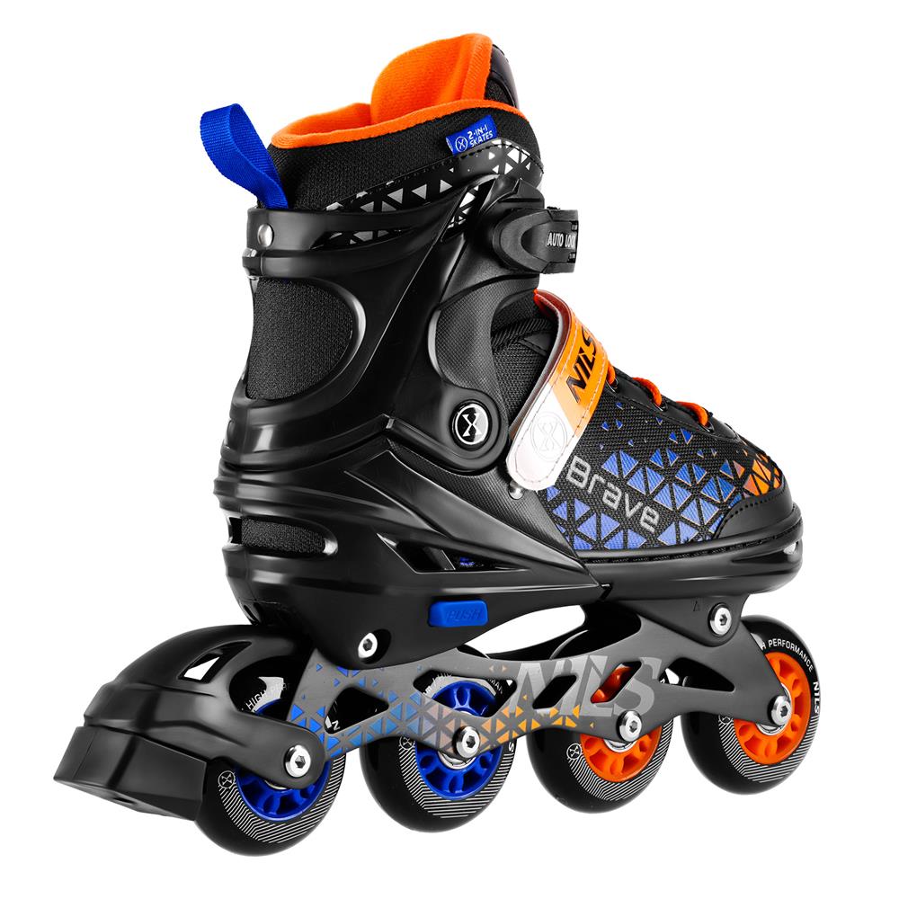 NILS EXTREME NH18190A BRAVE 2in1 Inliner Schlittschuhe Kinder Gr. 34-38, Blau, verstellbar