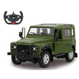 Jamara Land Rover Defender 1:14 grün 2,4GHz Tür manuell Ferngesteuertes Auto mit LED Fahrlicht
