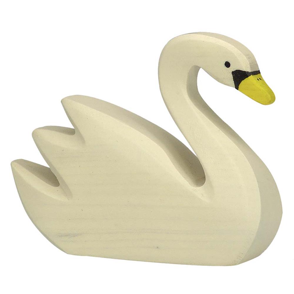 Holztiger Holzfigur - Schwan, schwimmend, Holzspielzeug, ab 3 Jahren