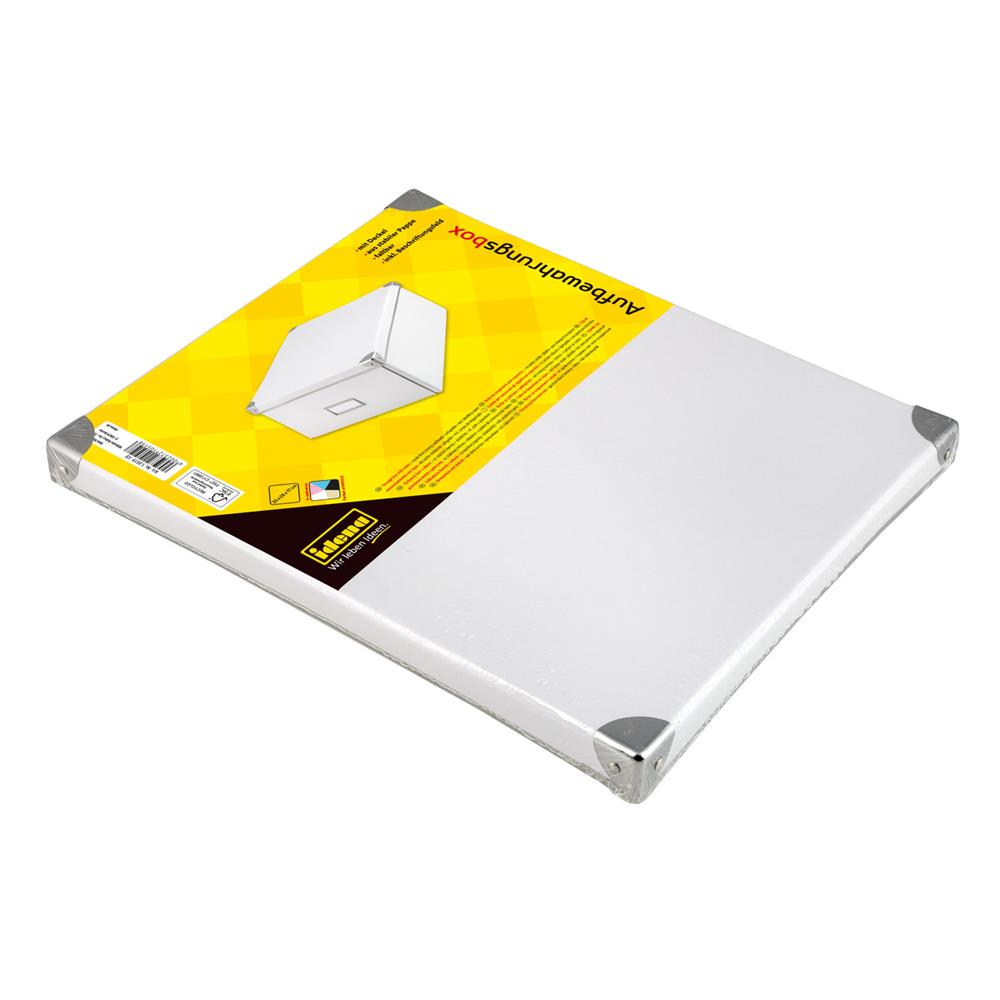 Idena Aufbewahrungsbox mit Deckel und Beschriftungsfeld, weiß