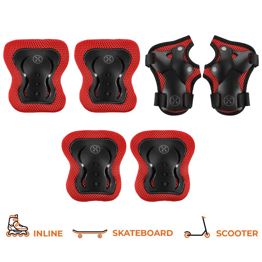 NILS EXTREME H320 Schoner-Set, Rot, Größe M - Protektoren Handgelenk Ellenbogen Knie