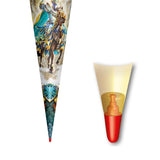 Roth Schultüte Ritter, 70cm, rund, Rot(h)-Spitze, Filzverschluss