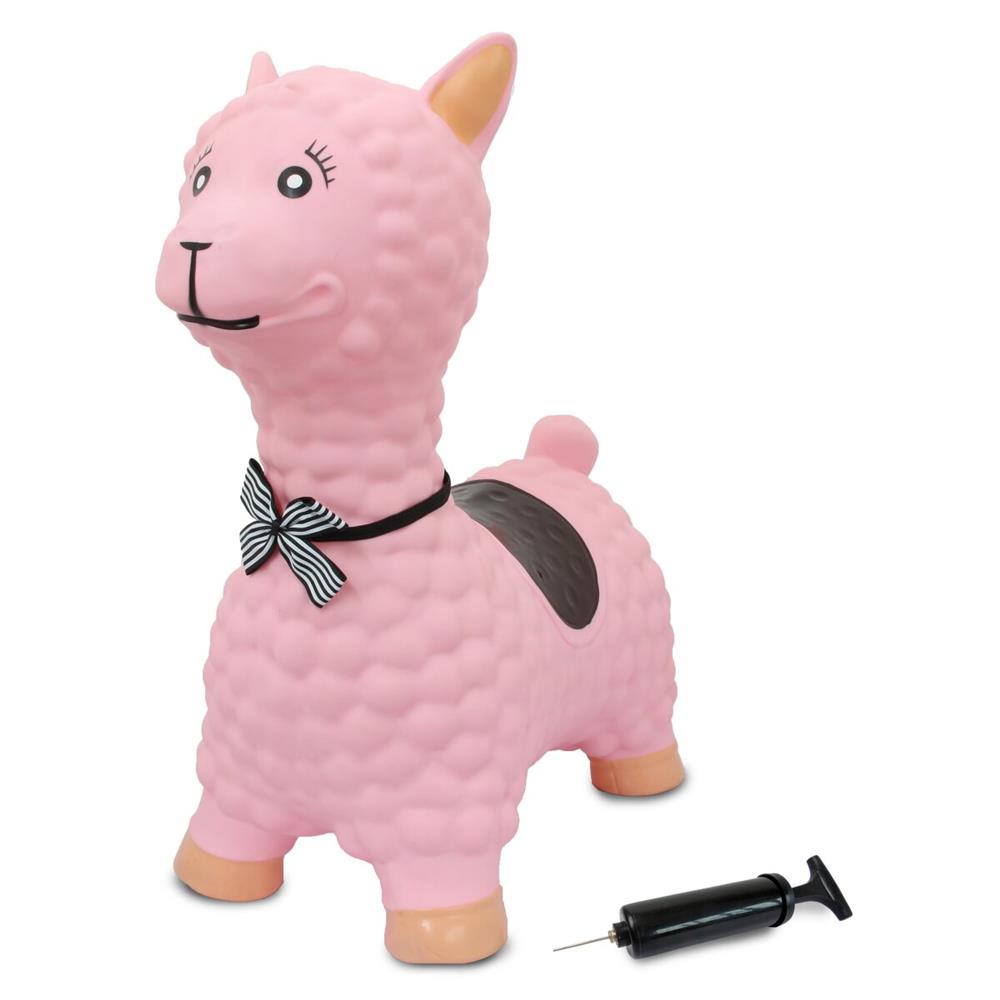 Jamara Hüpftier Lama, rosa, Hüpfspielzeug mit Luftpumpe