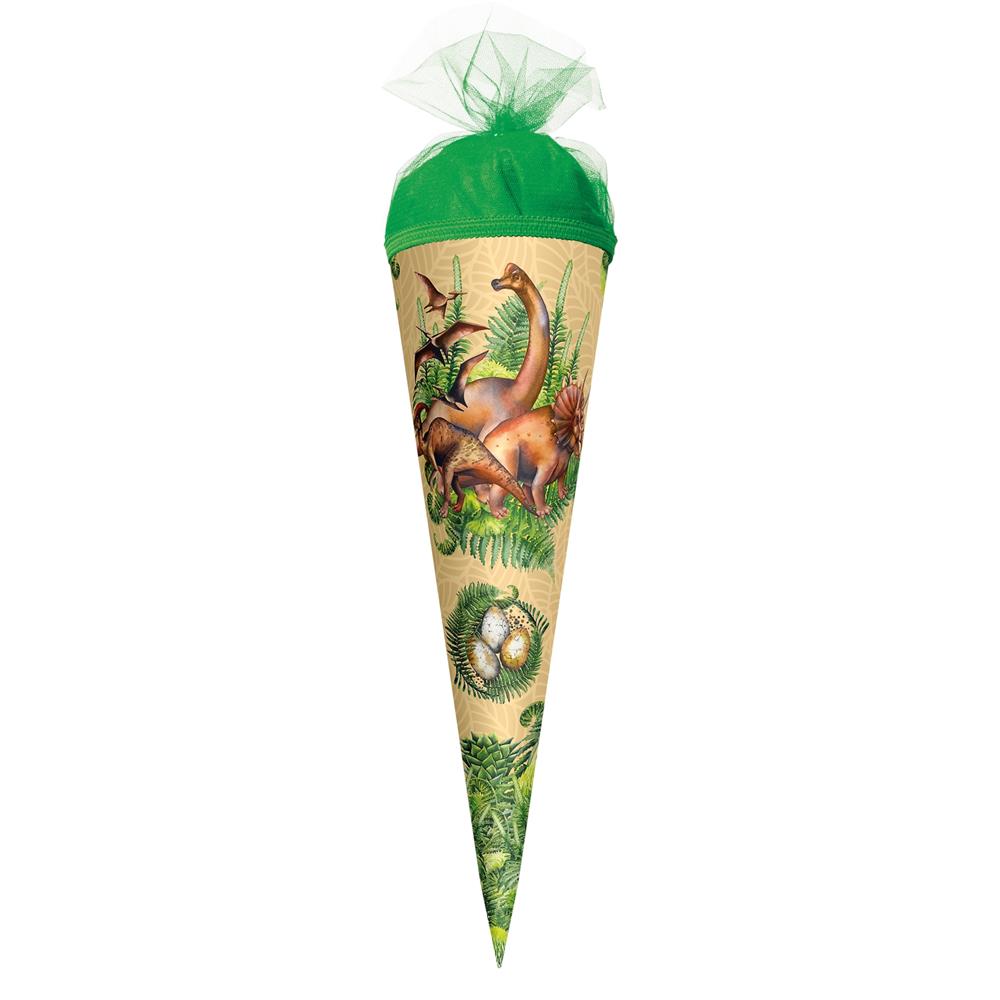 Roth Schultüte Dinosaurier Veganosaurus, 22cm, rund, Tüllverschluss