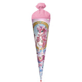 Roth Schultüte Einhorn Beauty, 70cm, rund, Rot(h)-Spitze, Filzverschluss, Glitter