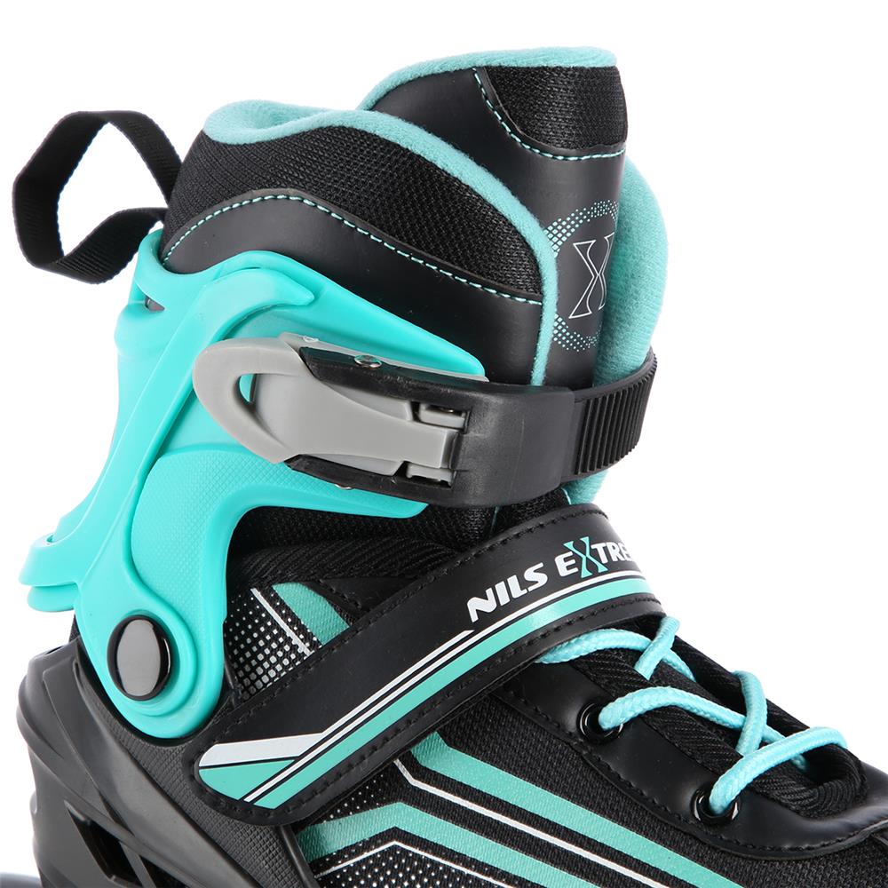 NILS EXTREME NH18190 2in1 Inliner Schlittschuhe Kinder Gr. 29-33, Schwarz-Blau, verstellbar