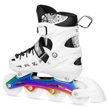 NILS EXTREME NH10905 4in1 LED Inliner Schlittschuhe Rollschuhe Gr. 39-42, Weiß-Rainbow, verstellbar