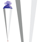Roth Schultüte-Rohling/Basteltüte, weiß, 85cm, eckig, Rot(h)-Spitze, mit Tüllverschluss (blau)