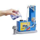 Bruder 62113 - Zubehör: Tankstelle und Waschplatz, Spielset, Zapfsäule, Ladestation für E-Autos