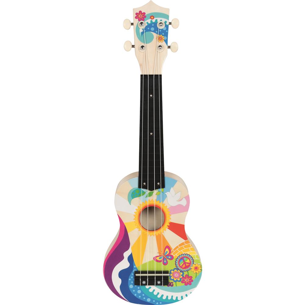 goki Ukulele Flower Power – Holzspielzeug, für Kinder ab 5 Jahren