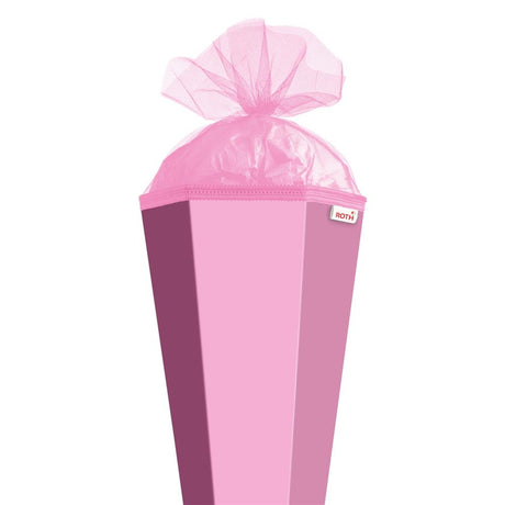 Roth Schultüte-Rohling/Basteltüte, rosa, 85cm, eckig, Rot(h)-Spitze, mit Tüllverschluss