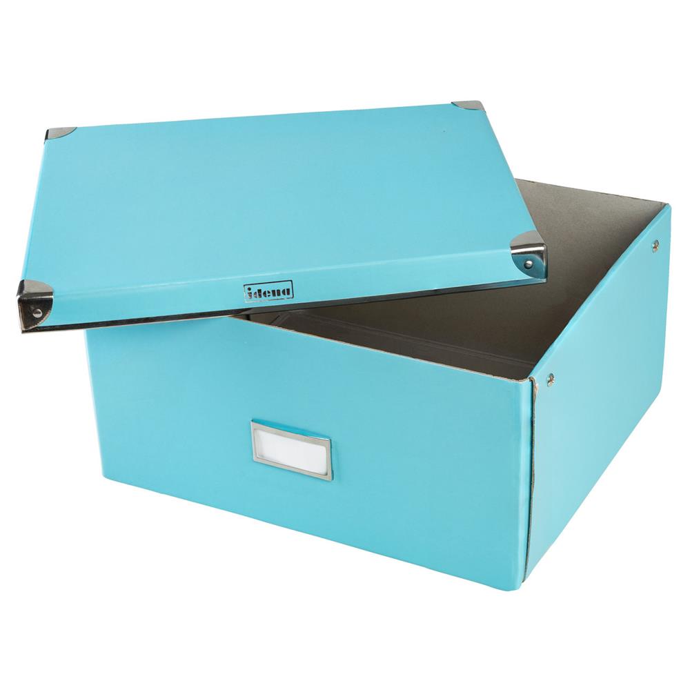 Idena Aufbewahrungsbox mit Deckel und Beschriftungsfeld, türkis