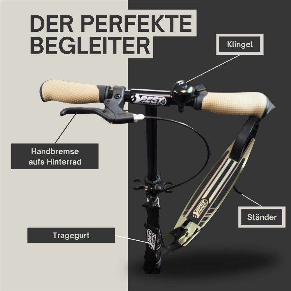 Best Sporting Cityroller 205 mm klappbar, Schwarz-Gold