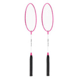 NILS Badminton Set 2 Schläger + Federball Stahl Racket Set Anfänger Farbe zufällig