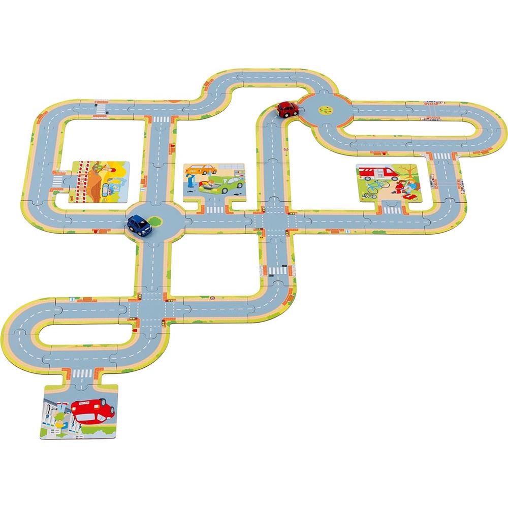 goki Spielstraße mit 2 Fahrzeugen