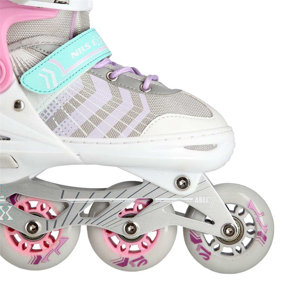 NILS EXTREME NH18192 4in1 Inliner Schlittschuhe Rollschuhe Gr. 39-43, Rosa, verstellbar