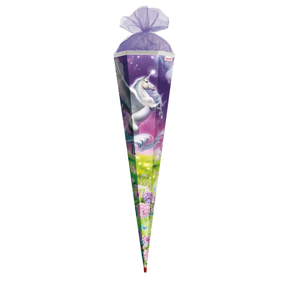 Roth Schultüte Magic Pegasus, 85cm, eckig, Rot(h)-Spitze, Tüllverschluss