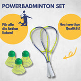 Best Sporting Power Badminton Set, 2 Schläger 3 Bälle Tasche, Blau/Grün