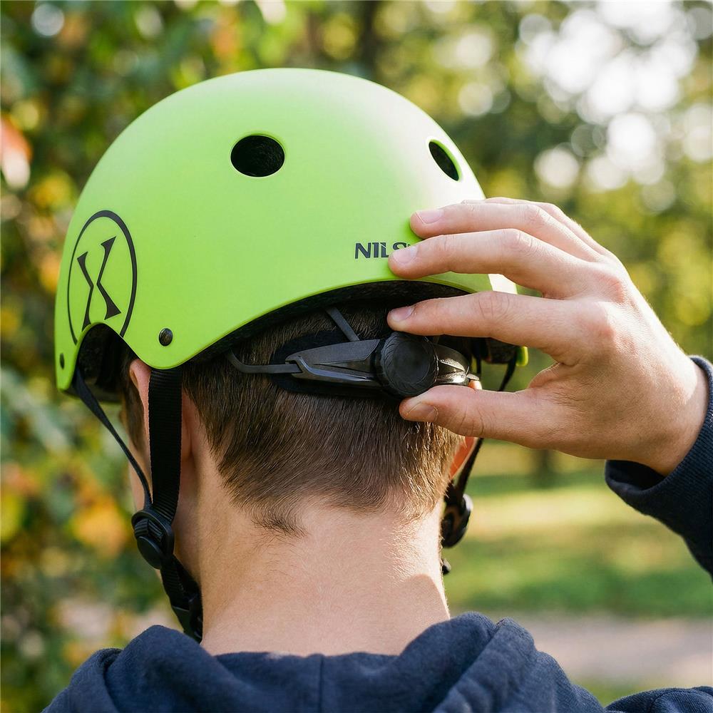NILS EXTREME MTW001-2 Helm Größe L 58-61 cm Grün - Schutzhelm für Skatehelm Inliner Roller Fahrrad