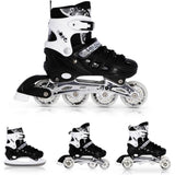 NILS EXTREME NH10905 4in1 Inliner Schlittschuhe Rollschuhe Gr. 39-42, Schwarz, verstellbar