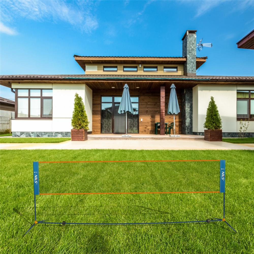 NILS Badmintonnetz 4 m, Freizeitnetz Outdoor Garten Sporthalle freistehend