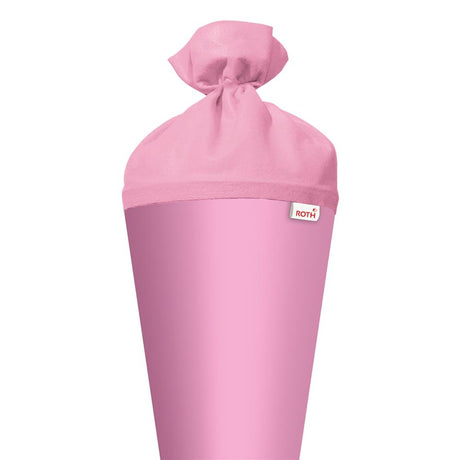 Roth Schultüte-Rohling/Basteltüte, rosa, 70cm, rund, Rot(h)-Spitze, mit Filzverschluss