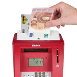 Idena digitale Spardose Geldautomat mit Sound in Rot Münzzähler