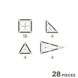 Cleverclixx Mini Tiles Pack Knallfarben 28 Teile, kompaktes Design für unterwegs ToGo, inklusive Aufbewahrungsbox, Magnetspielzeug