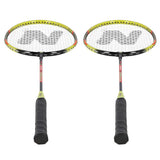 NILS Badminton Set mit 2 Schlägern 3 Federbällen und Tasche, Freizeit Sport