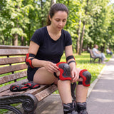 NILS EXTREME H320 Schoner-Set, Rot, Größe M - Protektoren Handgelenk Ellenbogen Knie