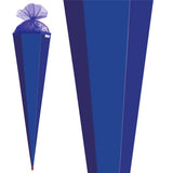 Roth Schultüte-Rohling/Basteltüte, ultramarinblau, 85cm, eckig, Rot(h)-Spitze, mit Tüllverschluss