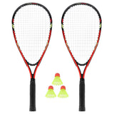 NILS Crossminton-Set, Rot, 2x Schläger, 3x Federbälle (Speeders), 1x Schutzhülle