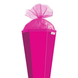 Roth Schultüte-Rohling/Basteltüte, pink, 85cm, eckig, Rot(h)-Spitze, mit Tüllverschluss